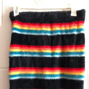 Rainbow Sweater Mini Skirt